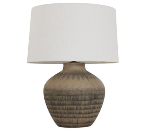 Table Lamp with Ceramic Base – Brown, 55.5 cm