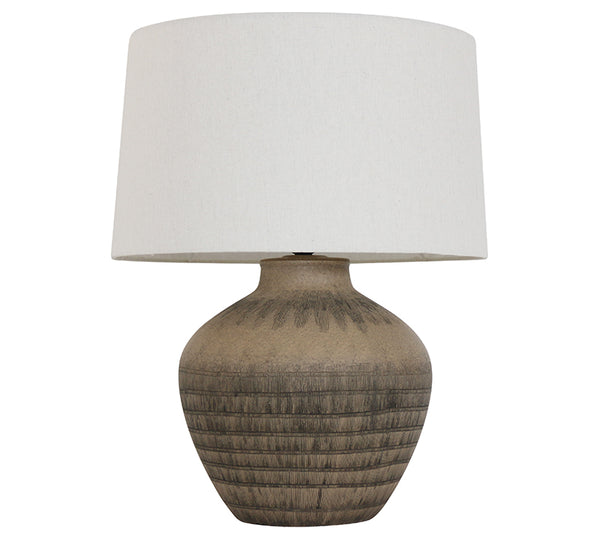 Table Lamp with Ceramic Base – Brown, 55.5 cm