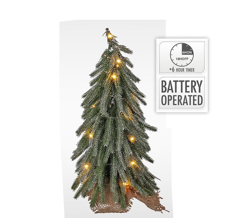 Mini Christmas Tree with 20 LED Lights – Green, 35 cm