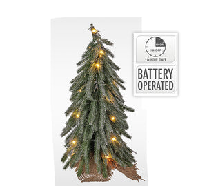 Mini Christmas Tree with 20 LED Lights – Green, 35 cm
