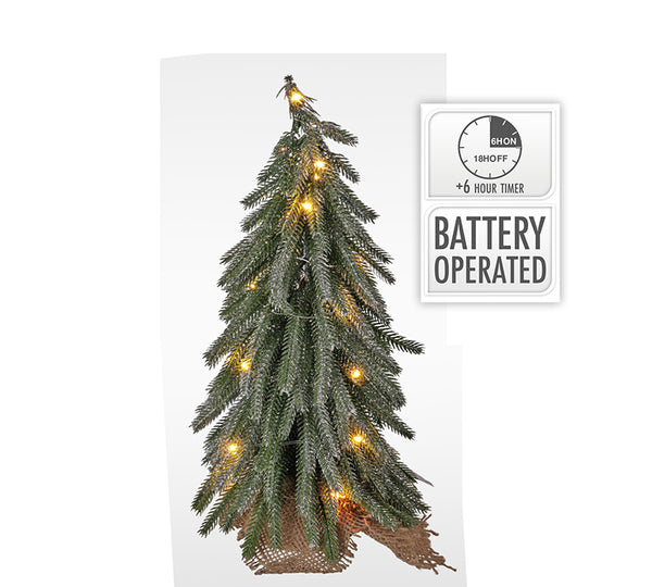 Mini Christmas Tree with 20 LED Lights – Green, 35 cm