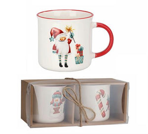 Set of 2 new bone mugs 300ml in a gift box