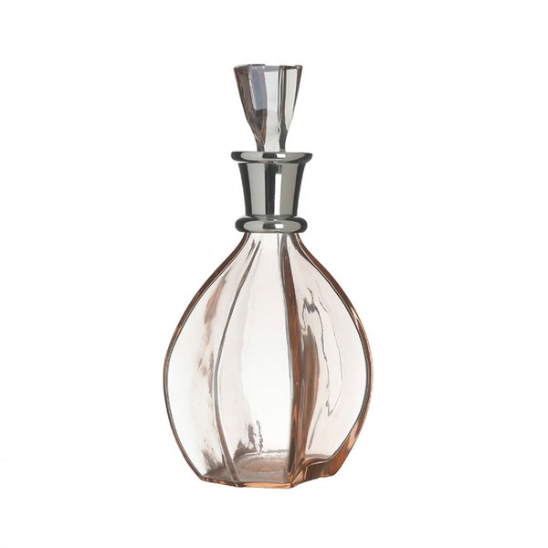 Glass Carafe with Metal, Pink-Gold - Inart