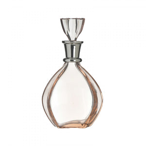 Glass Carafe with Metal, Pink-Gold - Inart