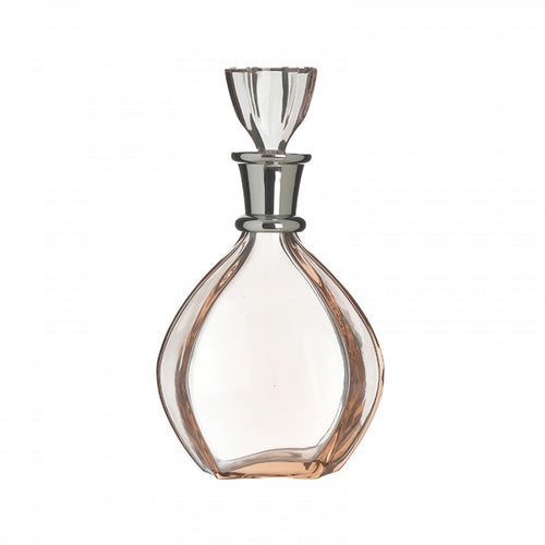 Glass Carafe with Metal, Pink-Gold - Inart