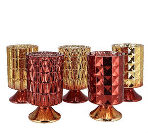 Glass candle holder on foot