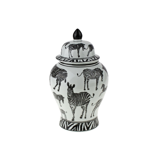 Zebra Table Vase, White/Black Porcelain