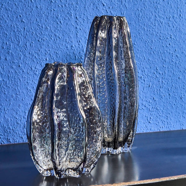 Karambola Grey Glass Table Vase 14×14×20 cm