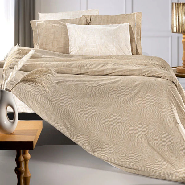 Guy Laroche Stencil Mocca Bed Sheet Set 170x200+32