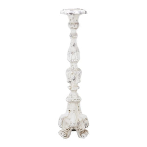 Decorative Candlestick Made of Magnesium in White Patina
