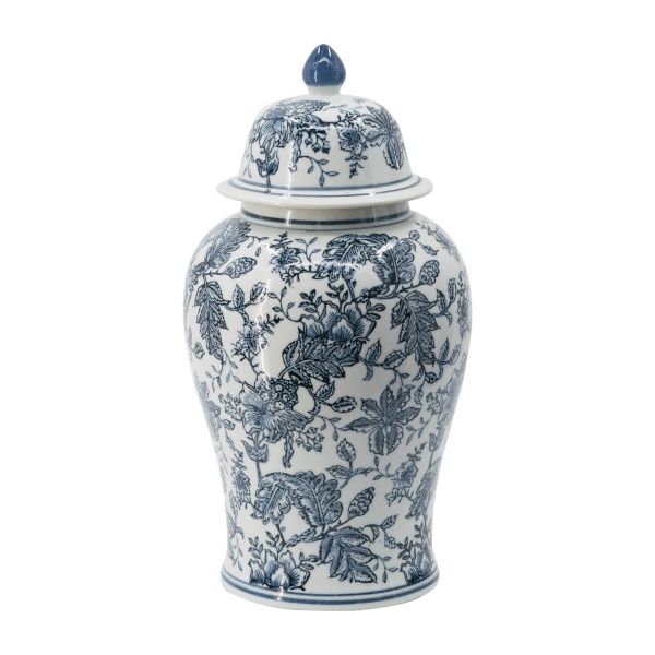 Decorative Vase with Porcelain  in White and Blu
