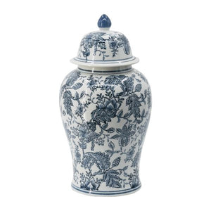 Decorative Vase with Porcelain  in White and Blu