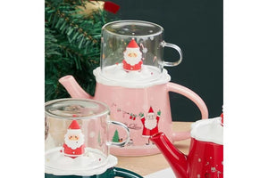 Santa Claus teapot set with crystal mug