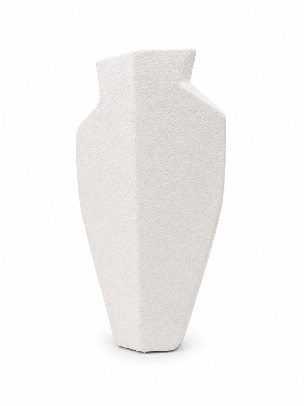 Sculptural White Angular Vase