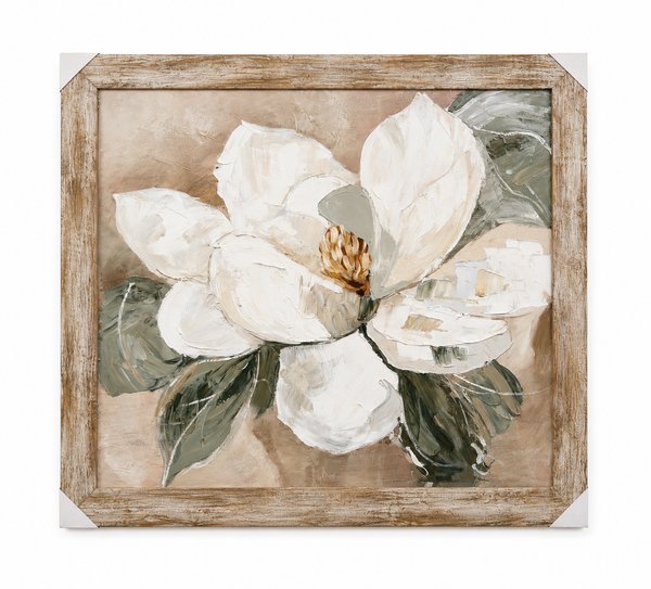 White Floral Canvas Art