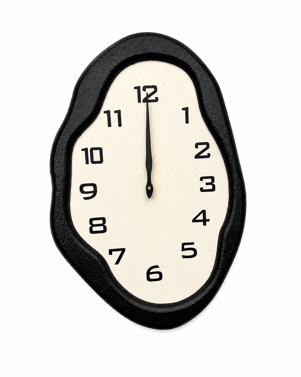Abstract Wall Clock – Black & Cream