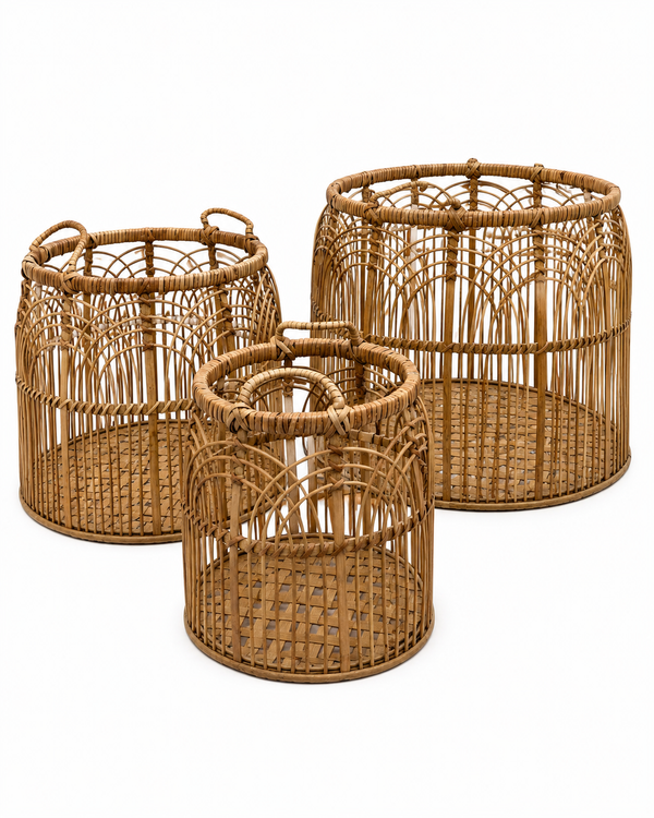 Set of Woven Rattan Baskets