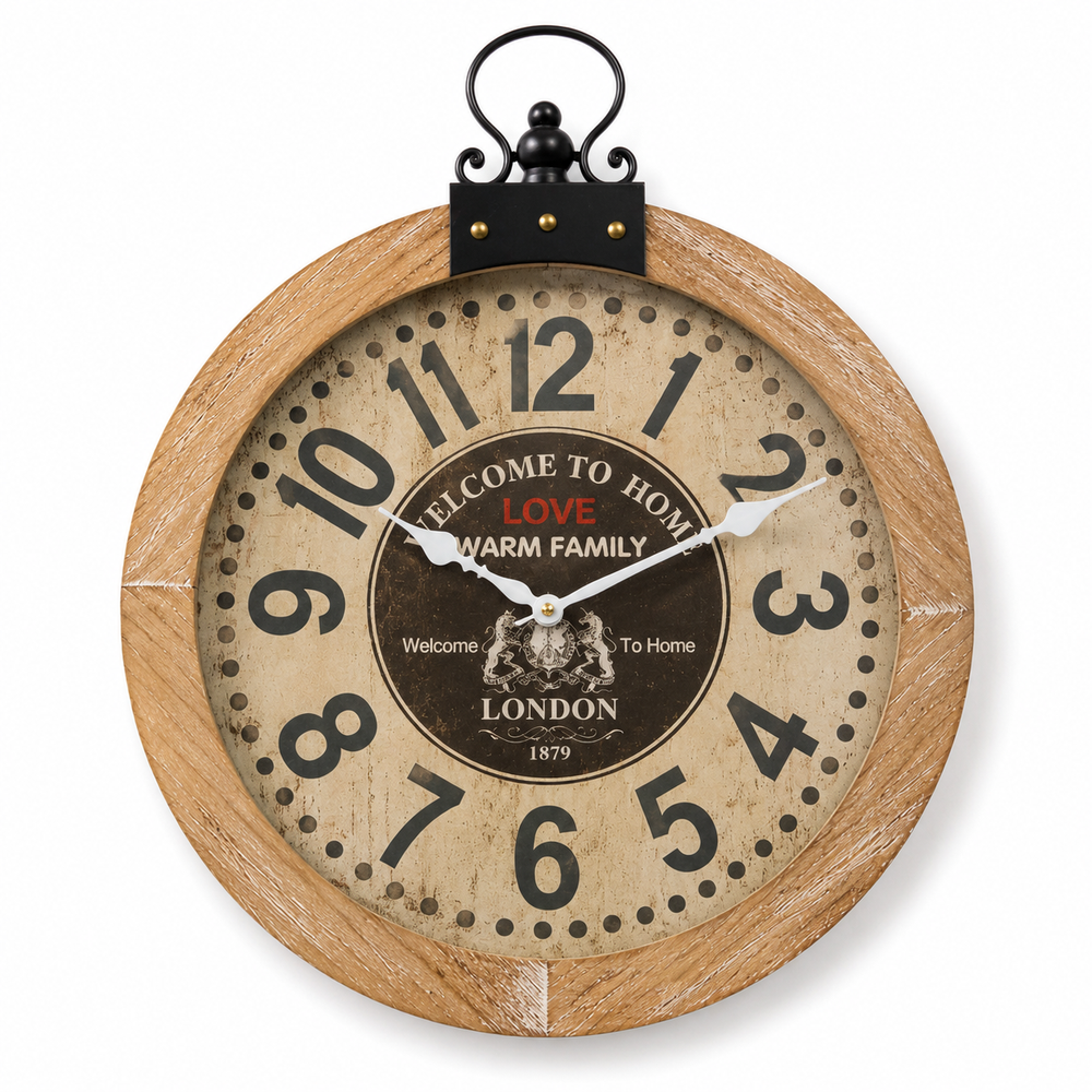 Vintage Wooden Wall Clock