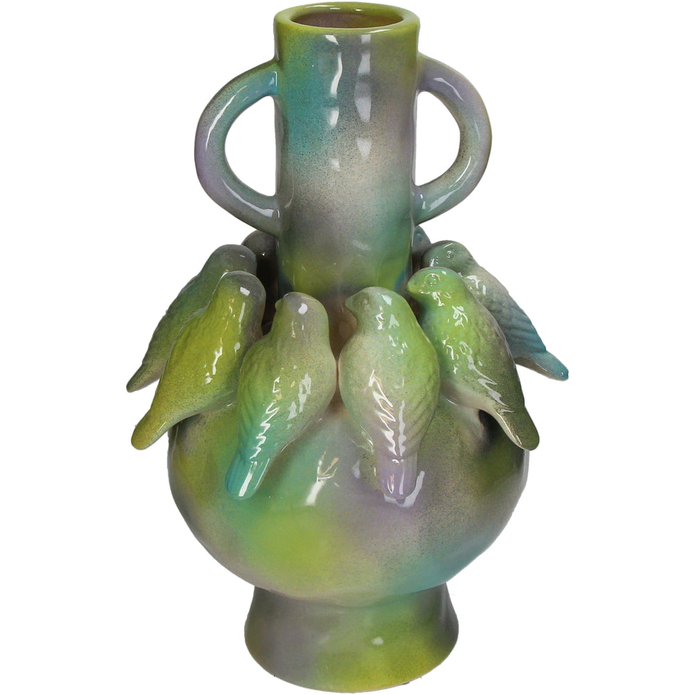 Birds Stoneware Vase