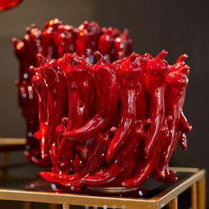 Chili Red Ceramic Table Vase