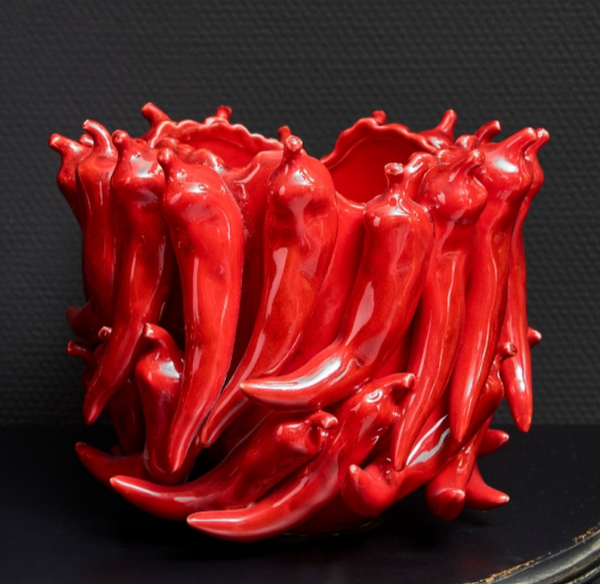 Chili Red Ceramic Table Vase