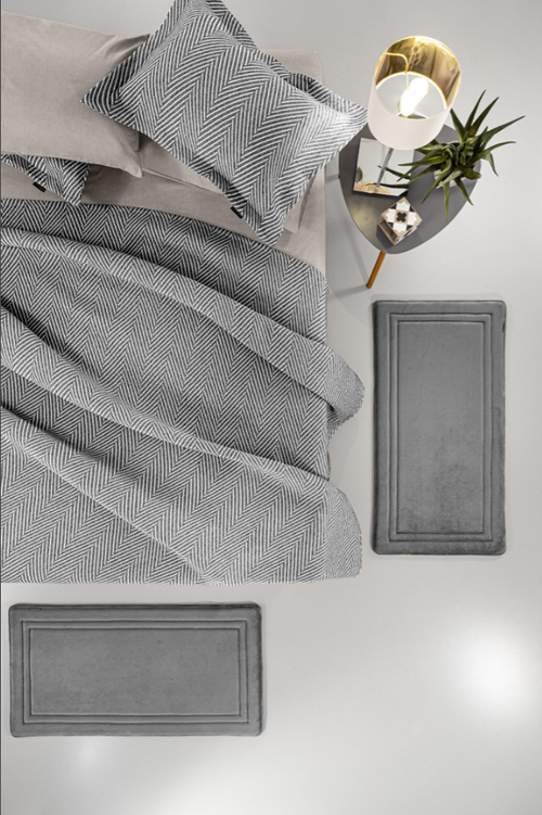 Guy Laroche Softy Charcoal Carpet Set Of 2