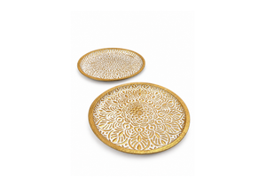 Elegant Gold-Patterned Decorative Plates