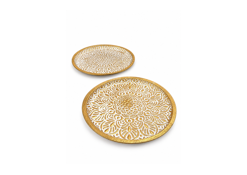 Elegant Gold-Patterned Decorative Plates