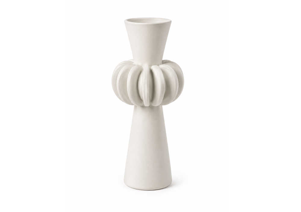 Elegant White Sculptural Vase