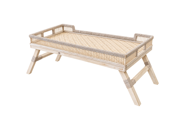 Rattan Serving Tray Table