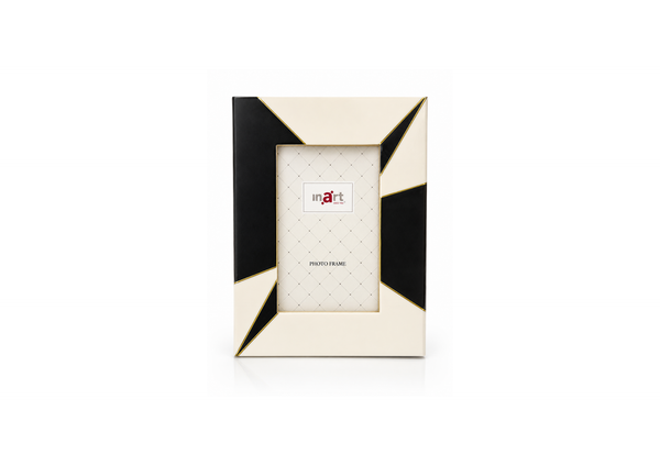 Geometric Cream and Black Photo Frame