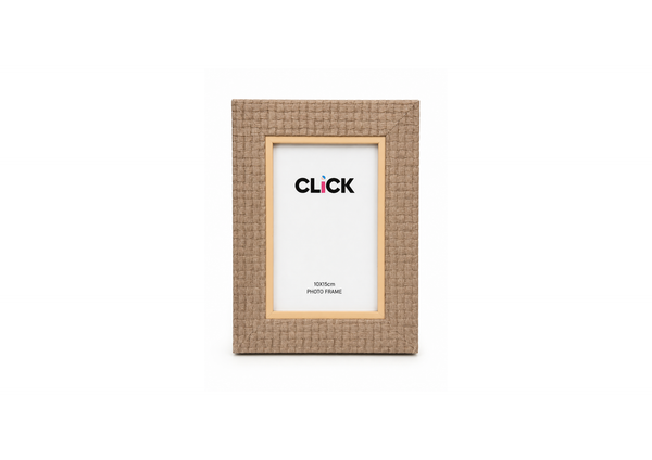 Woven Beige Click Photo Frame