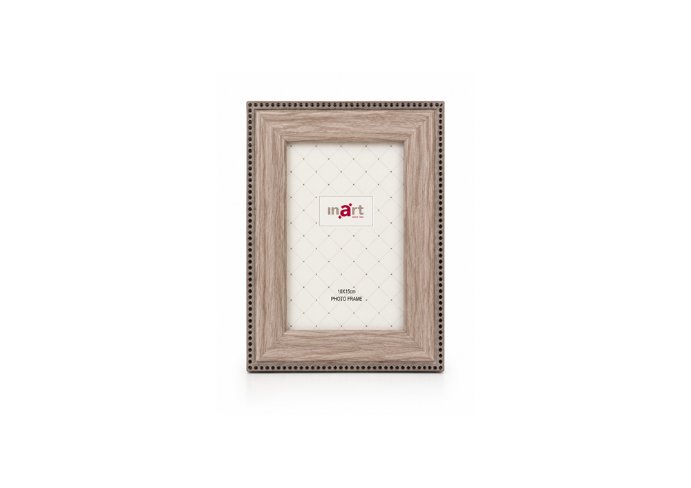 Elegant Beaded Wood Photo Frame