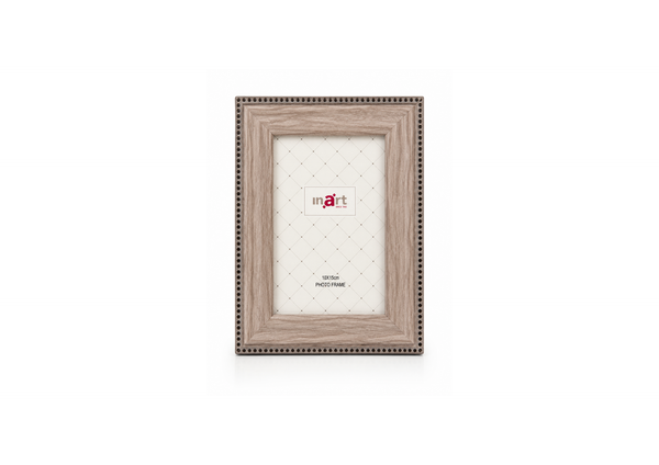 Elegant Beaded Wood Photo Frame