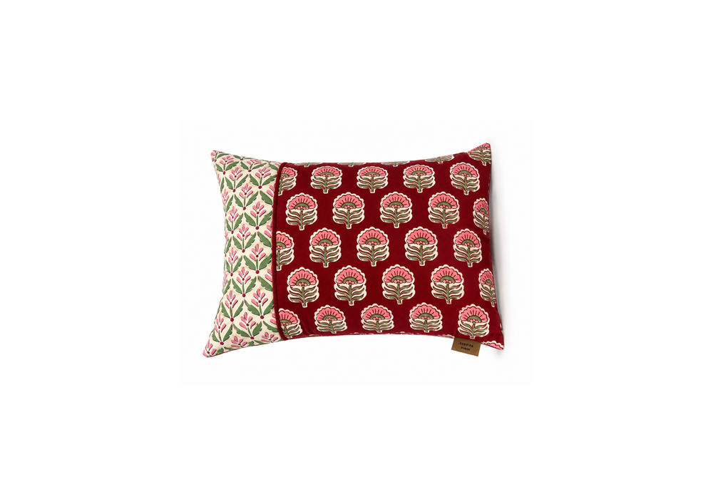 Botanical Pink and Burgundy Cushion