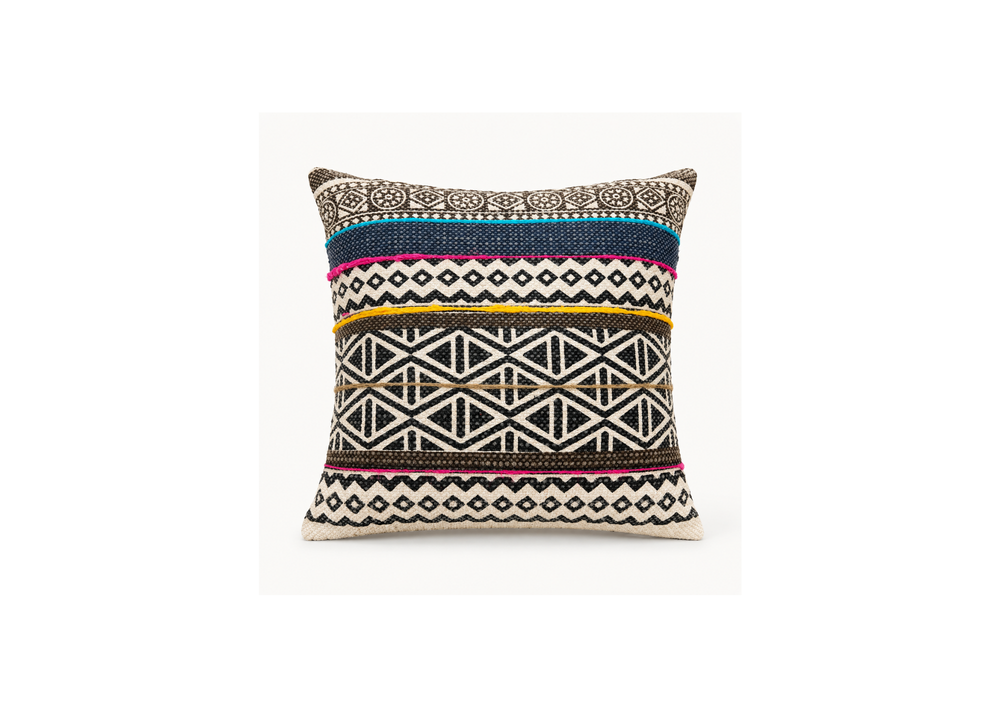 Boho Geometric Woven Cushion