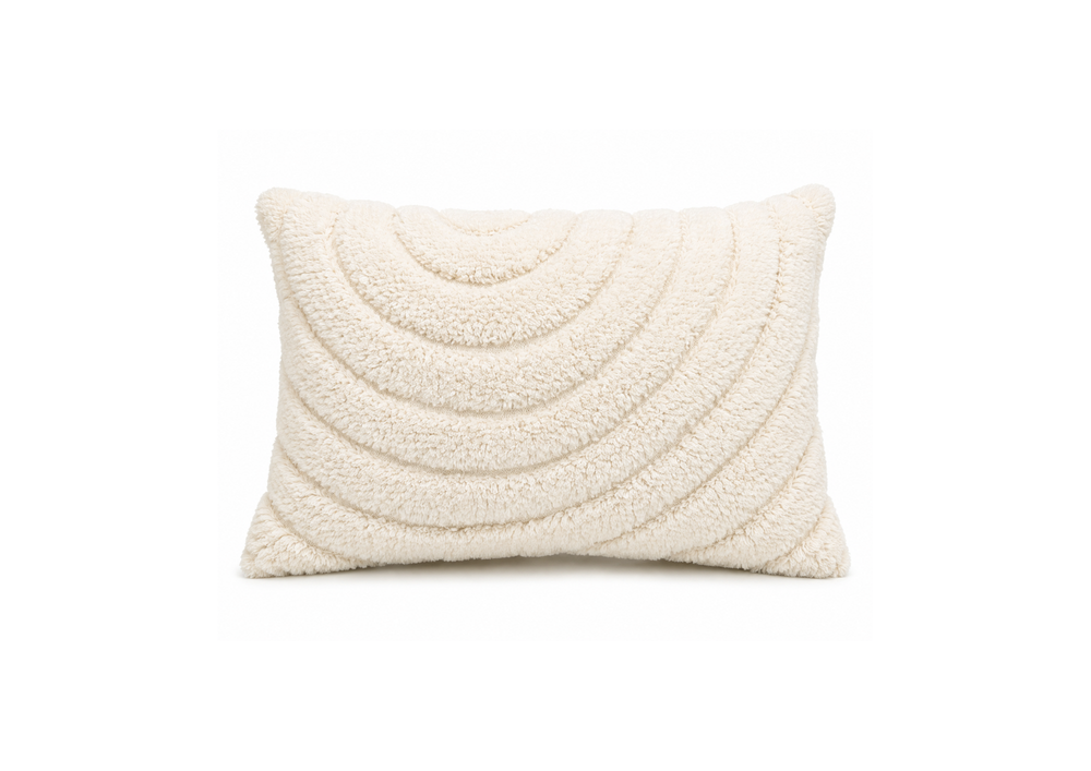 Ivory Tufted Ripple Cushion