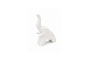 Minimalist White Elephant Sculpture