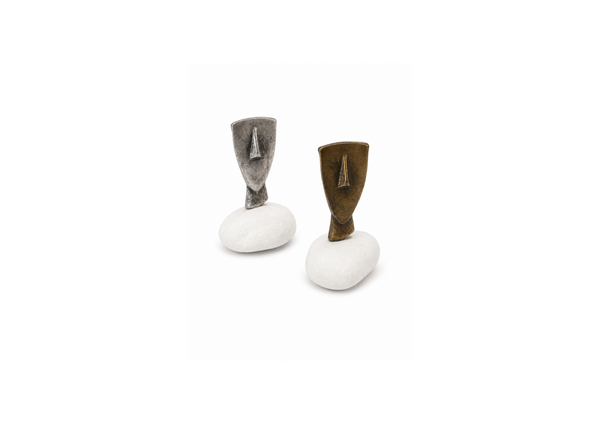 Silver and Bronze Sculptural Faces