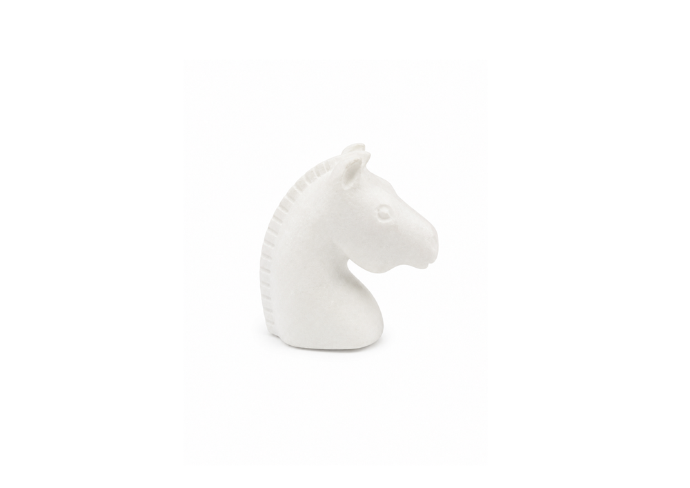 Minimalist White Horse Bust