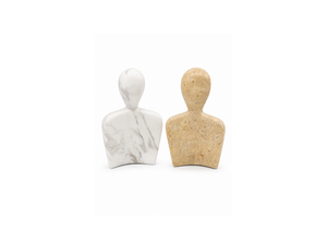 Minimalist Marble and Travertine Figures