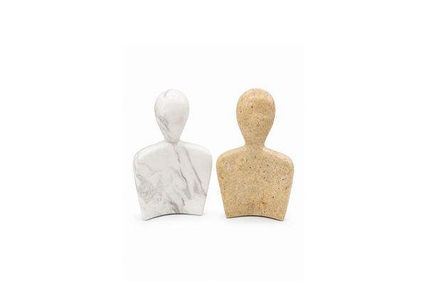 Minimalist Marble and Travertine Figures