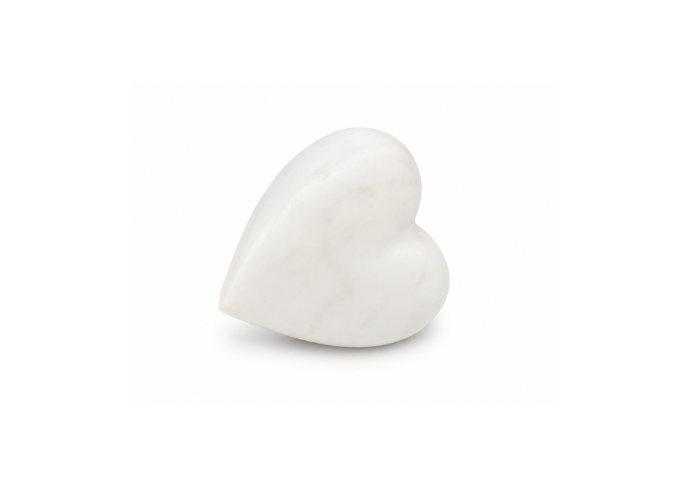 Polished Marble Heart on White
