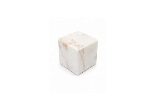 Polished White Marble Cube