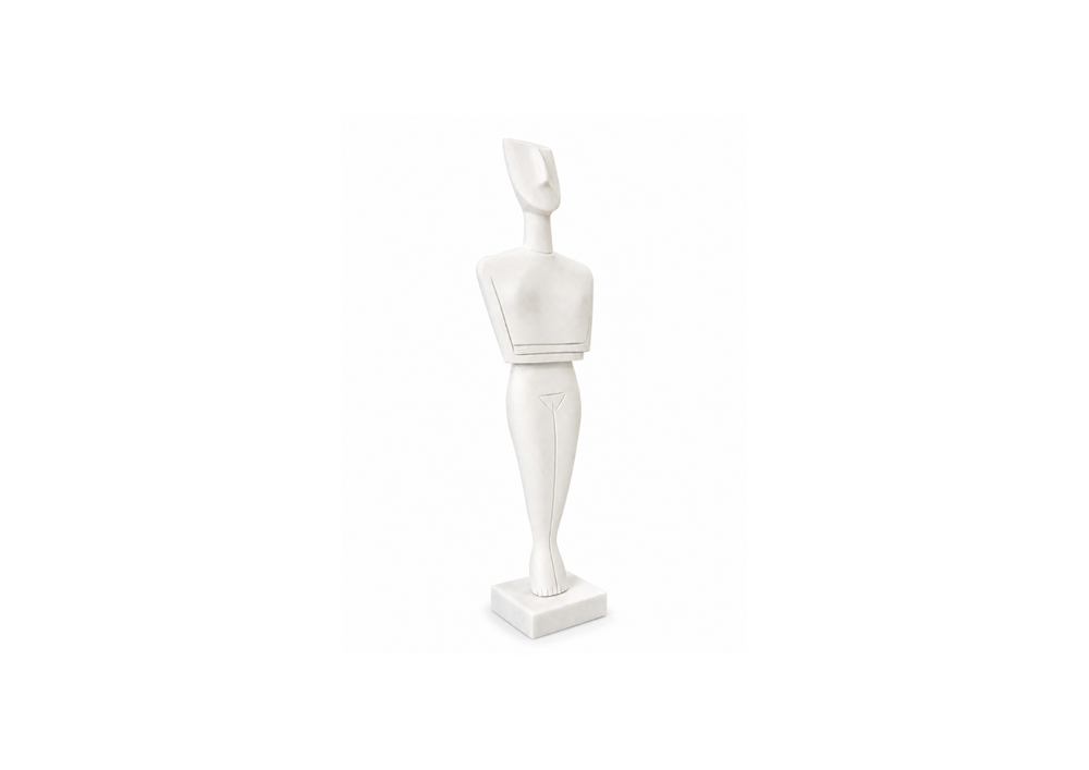 Minimalist White Abstract Figure Sculpture