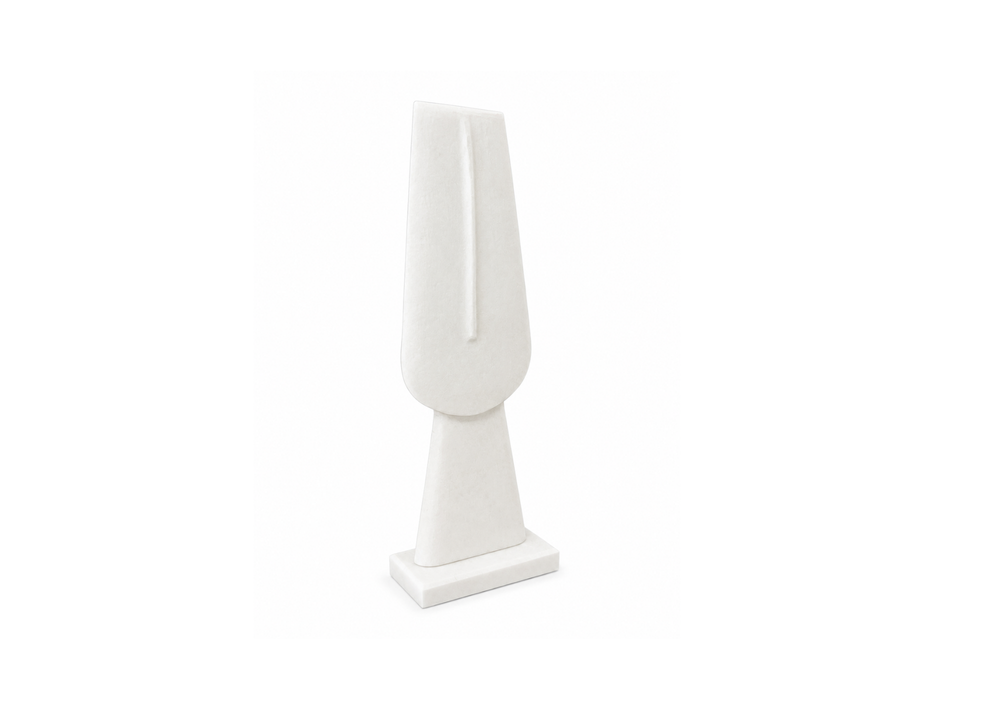Minimalist White Abstract Figure Sculpture