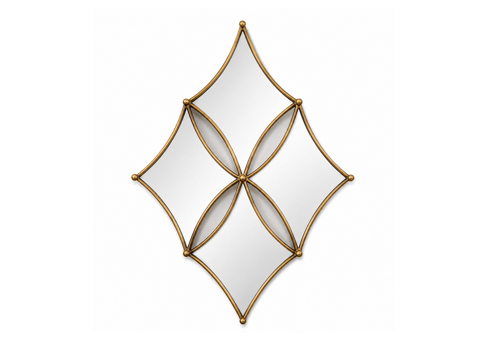 Geometric Gold Wall Mirror