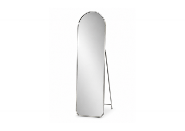 Sleek Silver Arched Standing Mirror
