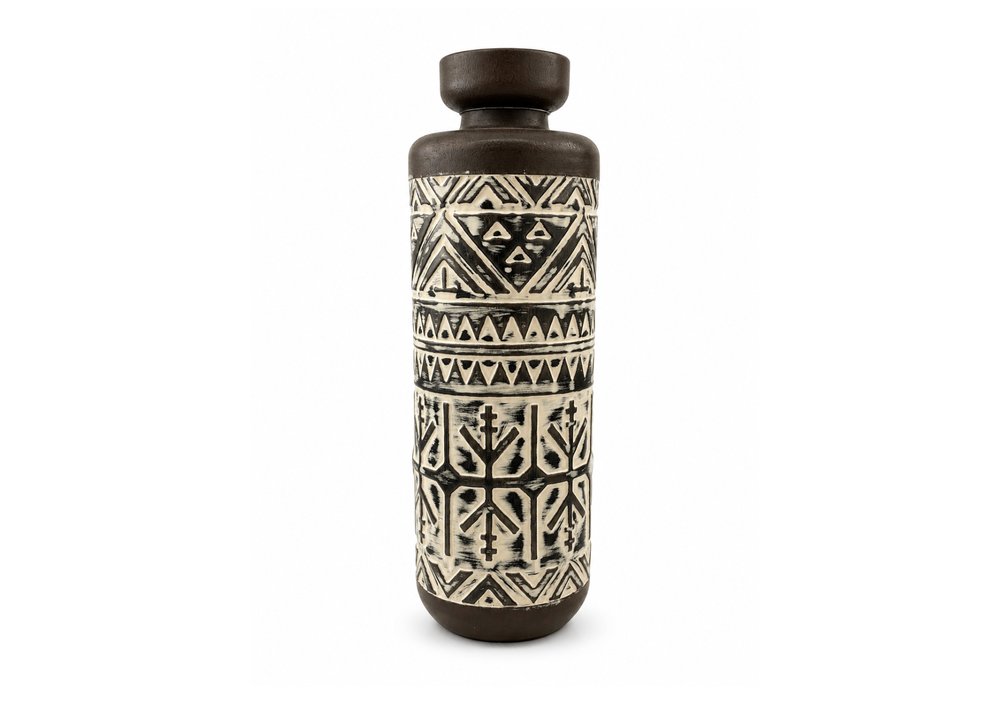 Tribal Geometric Ceramic Vase