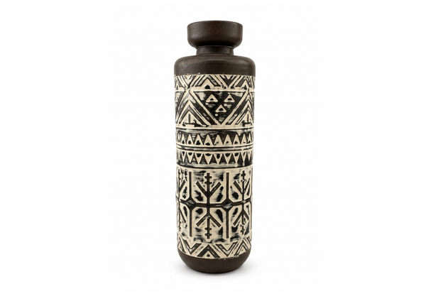 Tribal Geometric Ceramic Vase